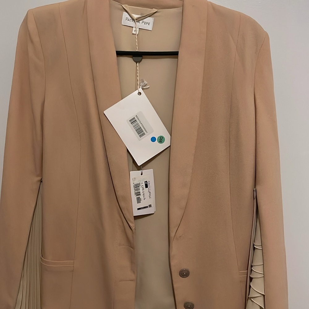 Patrizia Pepe Tan Blazer Professional Suit Jacket